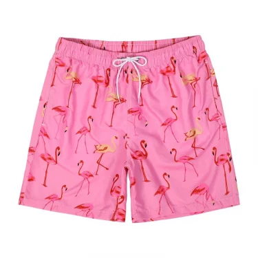 Hawaiian 3d Print Plants Flamingo Beach Shorts Men Summer Short Pants Outdoor Sports Surf Board Shorts Quick Dry Swim Trunks 5
