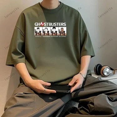 Retro Ghostbusters Men's T-shirt Cotton Top Novel Short-sleeved Round-neck T-Shirt with Pattern Harajuku Creative Tshirt Tops 3