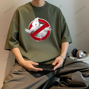 Retro Ghostbusters Men's T-shirt Cotton Top Novel Short-sleeved Round-neck T-Shirt with Pattern Harajuku Creative Tshirt Tops 4