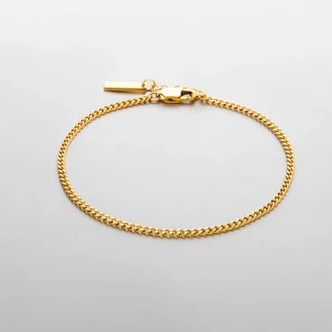 ELANDIS Men's Stainless steel Does not Lose color Accessories 1.8MM Minimalist Cuban chain White gold Bracelet Wholesale 4