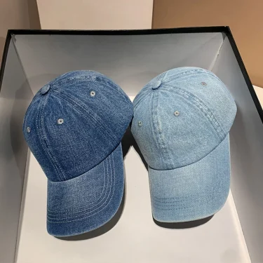 Fashion Denim Baseball Cap For Women Men Solid Color Adjustable Outdoor Sun Visors Hat Punk Hip Hop Dad Trucker Ponytail Caps 2