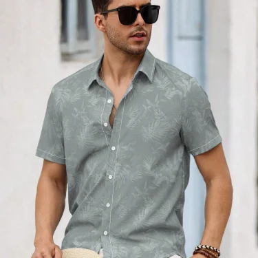 Men's Summer Tropical Plant Palm Tree Graphic Printed T-shirt Shirt Loose Breathable Seaside Vacation Style Casual Top Shirt 4