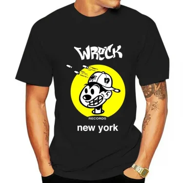 male fashion tee-shirt top Men Cotton brand Tshirt wreck record new york t-shirt PRINT size S-3XL Round Neck T-Shirts 1