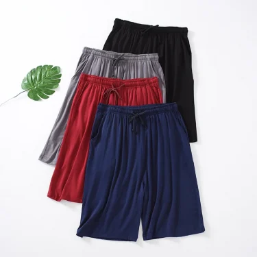 Modal Men's Shorts Summer Thin Five-point Home Shorts Loose Casual Large Size Home Pajamas Beach Pants 1