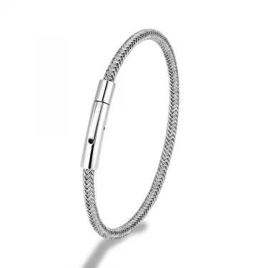 MKENDN Punk Simple Style Men Jewelry Non-fading Steel Wire Rope Bracelet Classic Cuff Charm Bracelet for Men Male Gifts 6