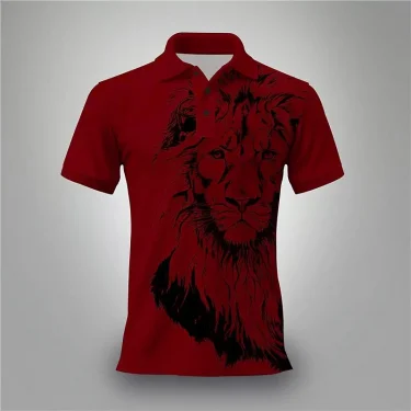 Fashion Short Sleeve Lion Pattern Polos Men's T-Shirts Summer 3D Printing Animal Street Simple POLO Tee 6XL Big Size Casual Tops 2