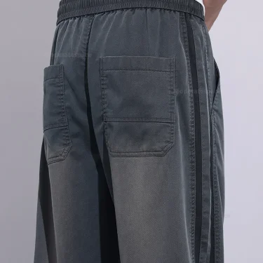 Men Clothing Pants Summer Thin Lyocell Soft Loose Wide Pants Elastic Waist Casual Vintage Trousers Male Plus Size 5XL 6