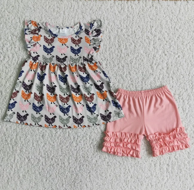 Baby Girls christmas sets Summer Girls Flower Short Sleeve Shorts Suit sales 2