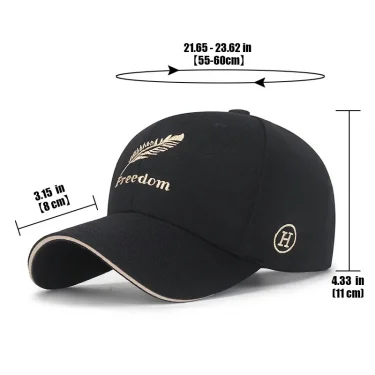 Feather Wheat Ear Embroidery Cotton Baseball Cap New Outdoor Casual Sport Sun Caps Trucker Hat Dad Hats 6