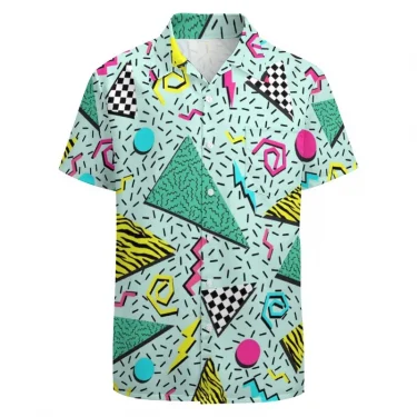 3d Print Classic 80 90 Hawaiian Shirt For Men Short Sleeve Retro Party Beach Shirts Men's Button Up Aloha Vacation Shirts Top 4