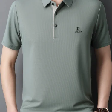 Men's lightweight summer short-sleeved Polo shirt, breathable polyester blend, ideal for golf, tennis and casual wear 6
