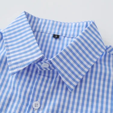Blue Plaid Shirt Men Shirts New Summer Fashion Chemise Homme Mens Checkered Shirts Button Up Short Sleeve Shirt Men Blouse 5