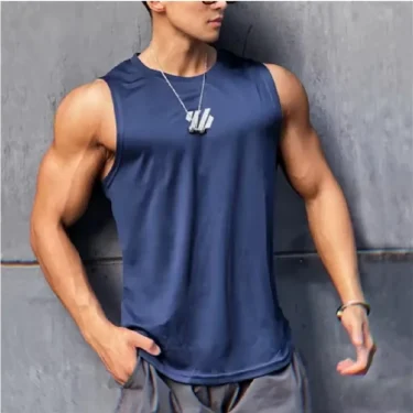 Vest 2025 newest Summer Gym Vest High Quality mesh Shirt Sleeveless T-shirts Tank Tops running Fitness Sports Vest Men Clothing 3