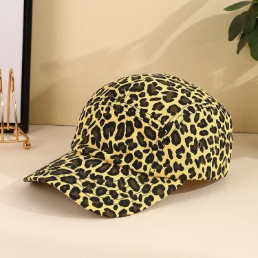 Cross-border vintage British leopard-print patchwork baseball cap side vent cap, Spice personality fashion visor 2
