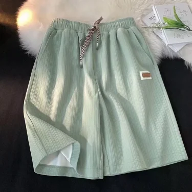 Sports Ice silk Shorts Breathable comfortable Summer Quick drying shorts Solid home shorts sports Knee length Loose casual Pants 5