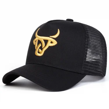Unisex Ox Head Embroidery Baseball Net Caps Outdoor Adjustable Spring and Summer Casual Sunscreen Hat 2