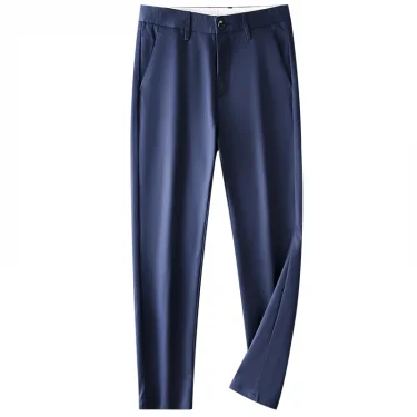 SHAN BAO Summer Brand Bamboo Fiber Thin Cotton Stretch Men's Fit Straight Pants Business Casual High Waist Lightweight Trousers 6