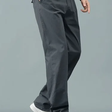 Outdoor fashionable cargo pants men's casual drawstring multi-pocket baggy wide-legged fashionable summer slim casual pants 1