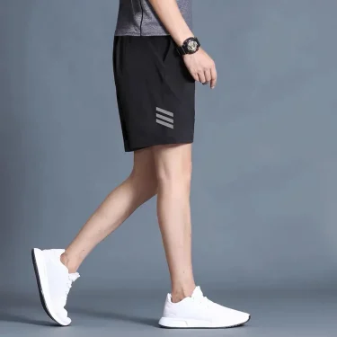 Sports Shorts Men Elastic Waist Shorts Male Breathable Quick Dry Comfortable Men's Short Pants Men Bottom Black XXXL New Fashion 3
