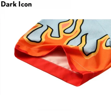 Dark Icon Flame Polo Shirt Men Summer Thin Material Holiday Beach Hawaiian Shirts Vintage Men's Shirt 5