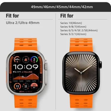 Ocean Silicone Strap for Apple Watch Ultra 2 1 49mm Men's Women's Breathable Bracelet series 10 46mm 42mm 9 8 7 6 5 SE 45mm 44mm 6