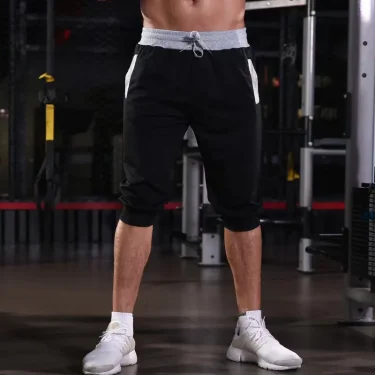 Men's Drawstring Sweatpants GYM Shorts Fashion Cargo Short Men Cropped Trousers Summer Beach Shorts Casual Jogging Track Pants 1