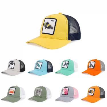 Fashion Animals Cartoon Embroidery Baseball Caps Men Women Snapback Hip Hop Hat Summer Breathable Mesh Outdoor Sun Gorras Hat 1