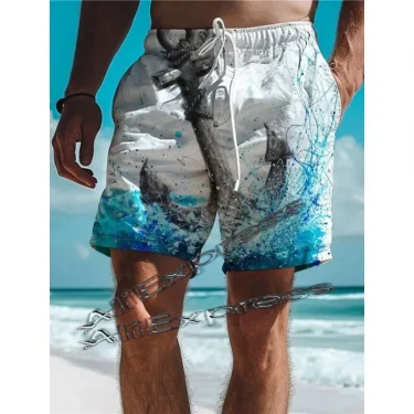 Hawaii Men's Swimwear Shorts 3D Print Beachwear Sexy Swim Trunk Men Surf Board Short Drawstring Trunk Quick Dry Short 4