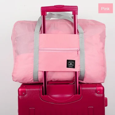 Solid Color Waterproof Folding Travel Bag Lightweight Large Capacity Luggage Bag 5