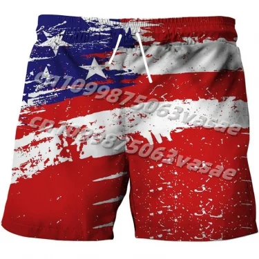 Men's Swimwear Shorts American Flag 3d Surfing Board Short Kids Beach Shorts Men Trunk USA Flag Swimsuit Sports Pants Briefs Boy 1
