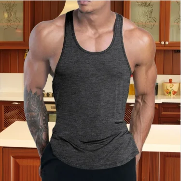 NEW Men's Fitness Tank Top Summer Training Undershirt men training quick-dry Breathable loose Tank Top men casual Sports Vest 1