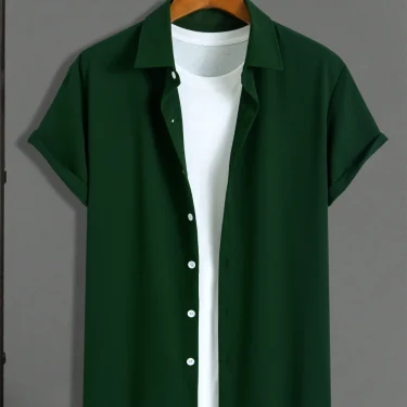New short-sleeved shirt men's summer thin section trend Slim business casual half-sleeved shirt 2