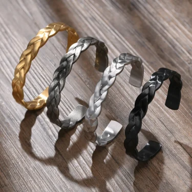 Vnox Retro Vintage Rustic Mens Cuff Bracelet, Waterproof Stainless Steel Metal Rock Punk Viking Bangle Jewelry,Father's Day Gift 5