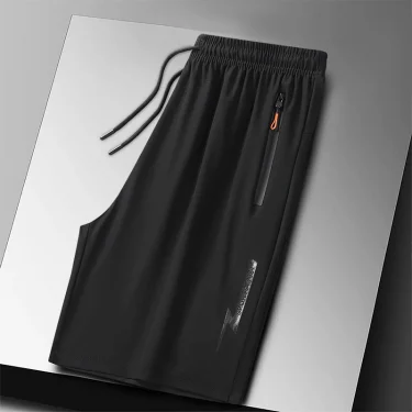 Plus Size Ice Silk Sport Shorts Man Breathable Quick Dry Track Shorts Outdoor Drawstring Running Shorts with Zipper Pocket 6XL 2