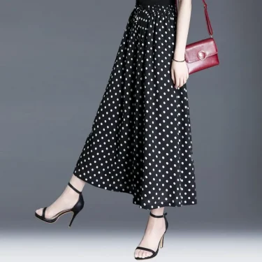 Dot Pants for Women Loose New Design Ankle-length Fashion Thin Summer Clothing High Waist Casual Breathable Fit Simple Pattern 2