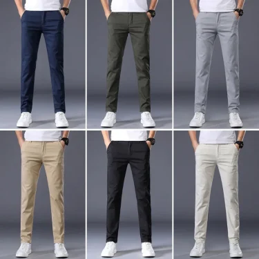 Thin Men's Pants Classic 7 Colors Summer New Casual Pant Business Fashion Stretch Cotton Slim Brand Male Trousers 5