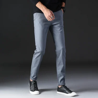 KSTUN Spring Summer New Casual Pants Men Cotton Slim Fit Chinos Fashion Trousers Male Brand Clothing Basic Mens Pants 5