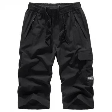 Men's Summer Quick Dry 3/4 Pants Lightweight Capri Shorts Hiking Fishing Travel Casual Cargo Shorts Pants Men Gym Shorts 7XL 8XL 4