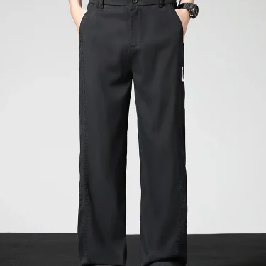 Summer Thin Casual Pants Men's Straight Wide Pants Brand Clothing Lyocell Stretch Loose Trousers Korean Trendy Man Clothing 3