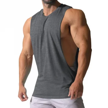 Men’s Gym Tank Top Summer Fitness Cotton Tank Top Men Jogging Bodybuilding Sleeveless Shirt Breathable O-Neck Casual Muscle Vest 6