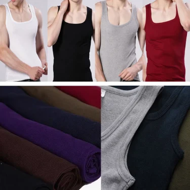 Cotton Blended Men'S Tank Tops Solid Color Men'S Fitness Vest Sleeveless Comfort Sports Vest Sweatwicking Coat Old Man Vest 5