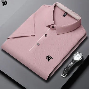 Light Luxury Brand Men's Short Sleeve Polo Shirt Summer New Product Soft Sweat Absorbing Solid Color Casual Comfortable T-shirt 2