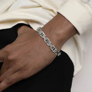 Vnox Stylish Byzantine Chain Bracelet for Men Women Boys, Waterproof Stainless Steel Link Wristband, 4/5/6/6.5/8mm Wide 2