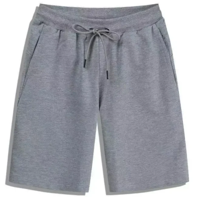 Summer Solid Men's Shorts Elastic Drawstring Shorts Joggers Loose Fitness Breathable Sports 5 piece Cotton Outfit Casual Pants 6