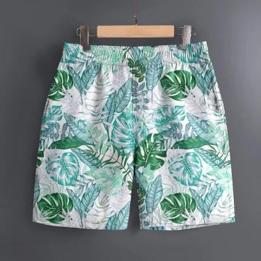 Men's Hawaiian 3D Plant Summer Pattern Beach Shorts Quick Dry Outdoor Casual Sports Shorts Fashion Men's Shorts 1