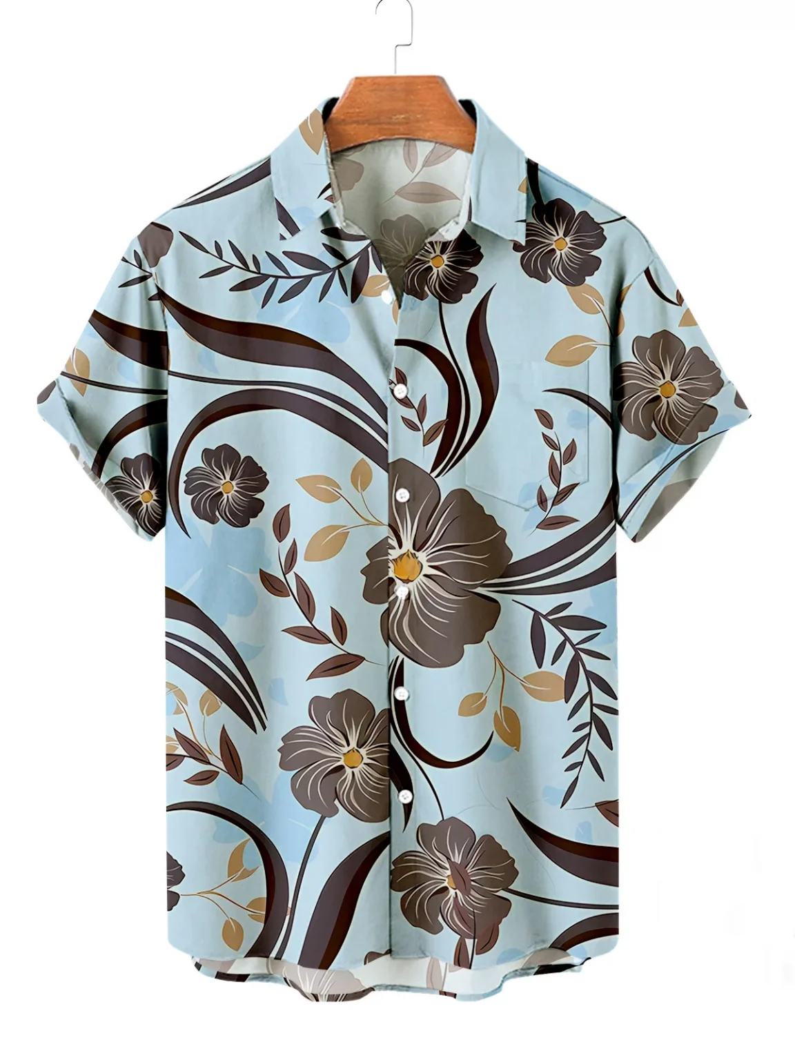 2025 Summer Men's Hawaiian Shirts Casual Vacation Short Sleeve Shirts Collar Button Up Shirts Fashion Steetwear For Men 4