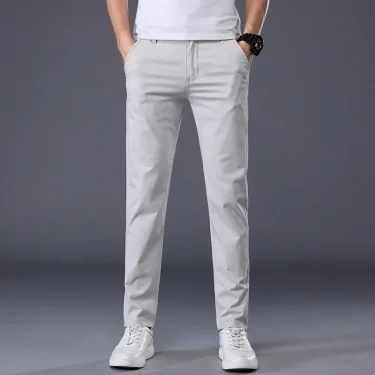 Thin Men's Pants Classic 7 Colors Summer New Casual Pant Business Fashion Stretch Cotton Slim Brand Male Trousers 4