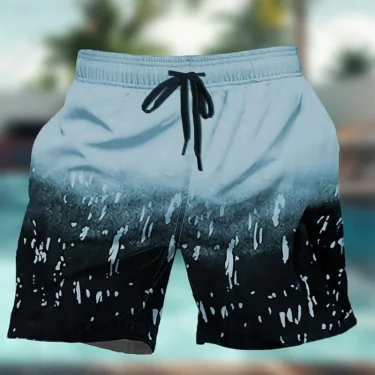 Gradient Colorful Graphic Swim Trunks For Men 3D Print Beach Shorts Summer Casual Quick Dry Sport Surf Short Pant 2