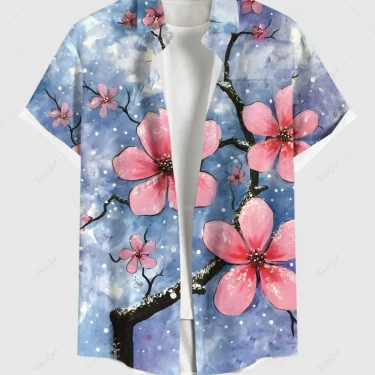 Fashion Men's Hawaiian Shirts 3D Printed Short Sleeved Button Down Lapel shirt Oversized Tops 2025 Summer casual Aloha shirts 1