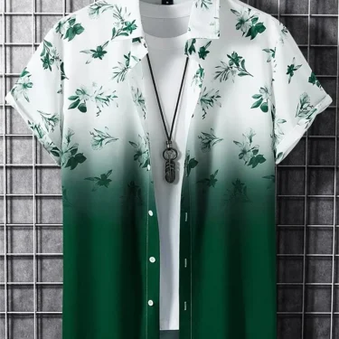 Hawaiian Plant Style men's Shirts Summer Beach Party Short Sleeved Shirt Men's Outdoor Breathable Top Fashion Street Clothing 5